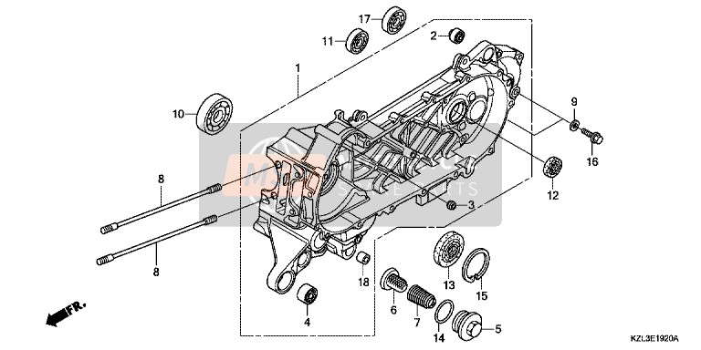 Honda NSC110MPD 2014 Left Crankcase for a 2014 Honda NSC110MPD